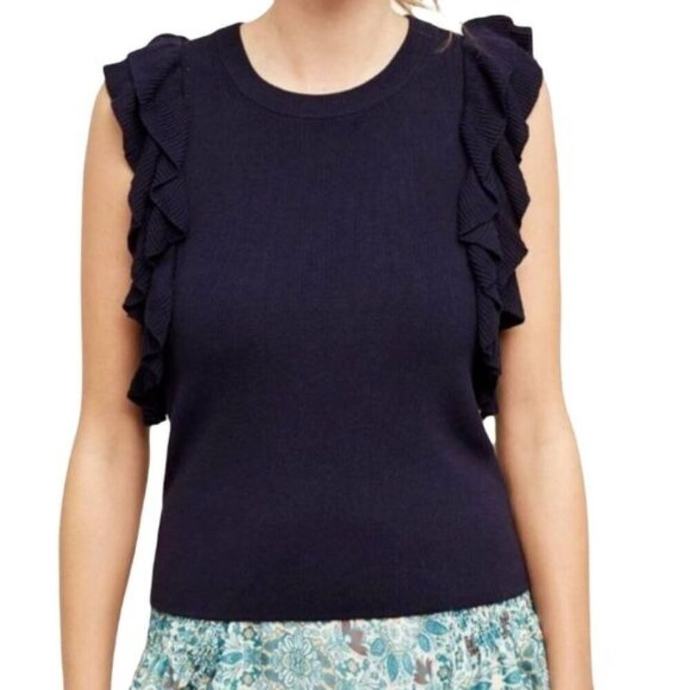 Anthropologie Neck‎ Knit Vest Sweater Vest Medium